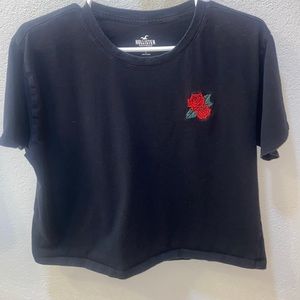 Hollister Cropped Short Sleeve Tee Size L Excellent Condition!